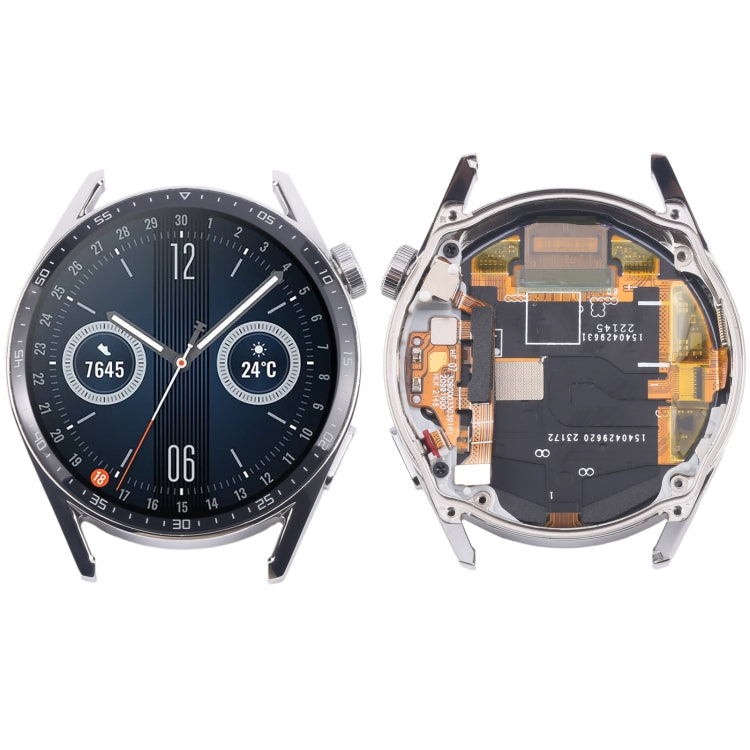 適用於華為 Watch GT 3 46mm 單排線版 原裝液晶觸摸總成帶框  , For Huawei Watch GT 3 46mm Single Cable Edition (Black), For Huawei Watch GT 3 46mm Single Cable Edition (Silver)