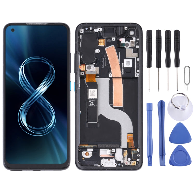 適用於Asus Zenfone 8 ZS590KS 原裝液晶觸摸總成帶框AMOLED材質