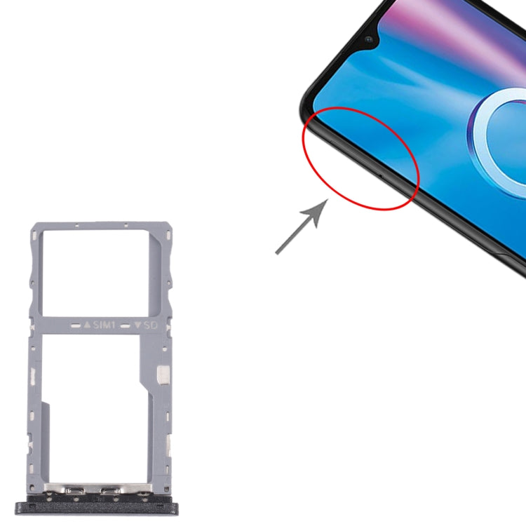 SIM卡+Micro SD卡 卡托 適用於Alcatel 1V 2020 5007 5007Z 5007W 5007U