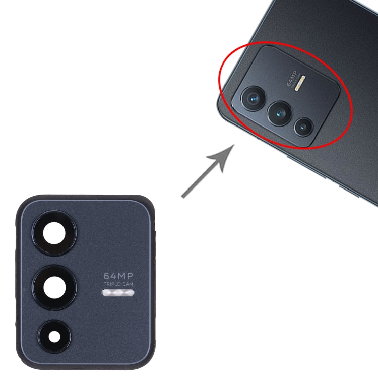 適用於vivo V23 5G 原裝相圈 后攝像頭框帶鏡片