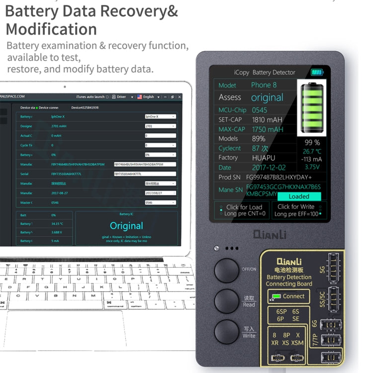 Qianli iCopy Plus 3合1液晶屏原始色彩修復編程器適用於iPhone系列