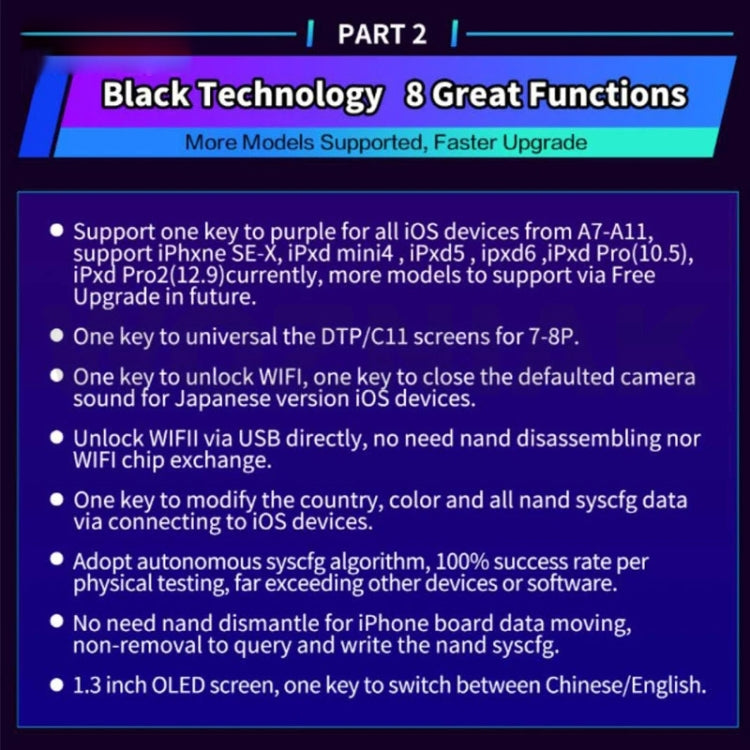 B-BOX 適用於iPhone 7-11 硬盤讀取寫作更改SN編程帶1.3英寸屏
