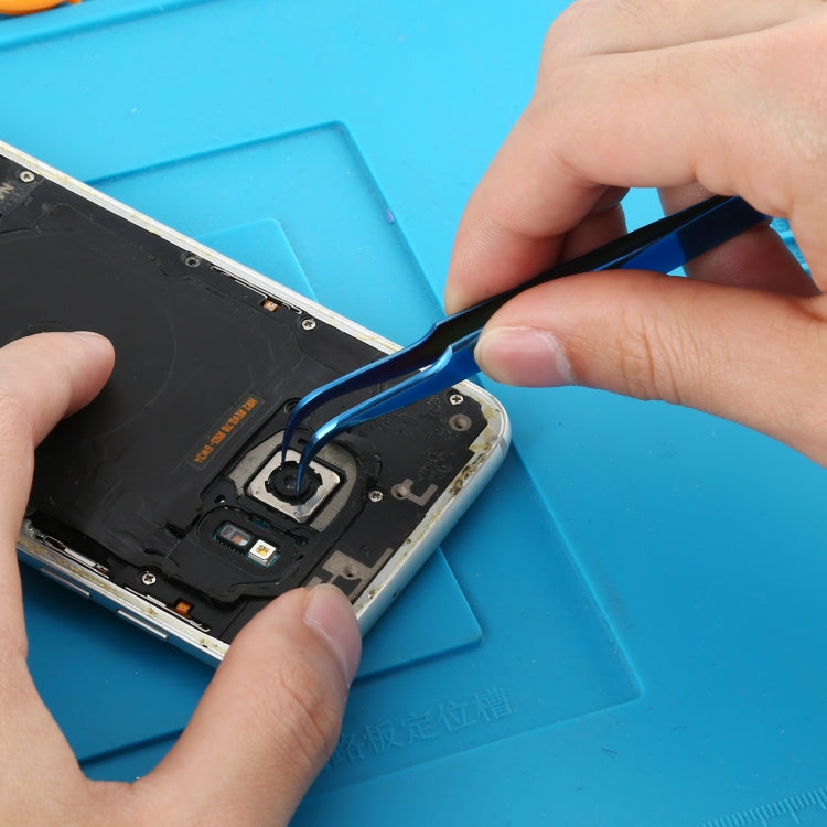 Vetus MCS-15亮藍色彎曲鑷子