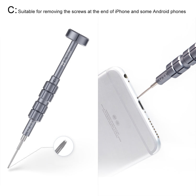 QIANLI 5合1  多功能2D手雷紋磁性螺絲刀套裝, 2D