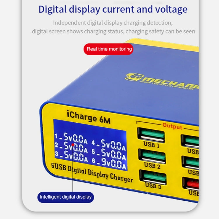 Mechanic icharge 6M QC 3.0 USB 智能充電器支持快速充電帶 LCD，歐規
