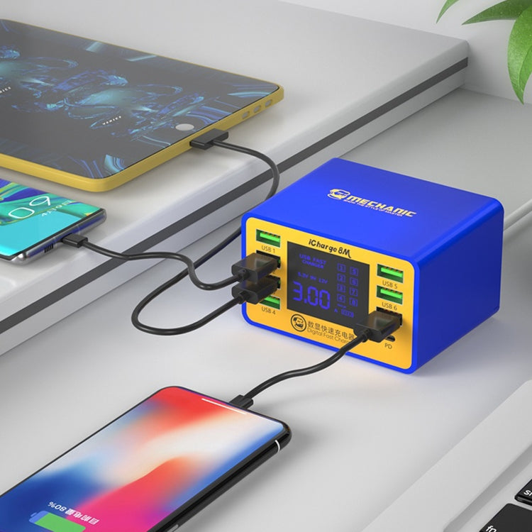 Mechanic icharge 8M QC 3.0 USB 智能充電器支持快速充電帶 LCD，歐規