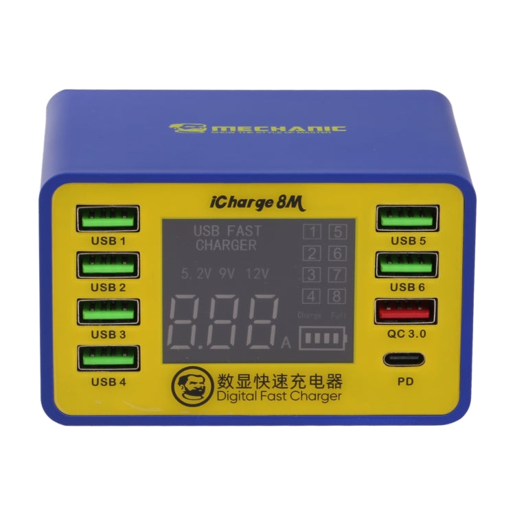 Mechanic icharge 8M QC 3.0 USB 智能充電器支持快速充電帶 LCD，歐規