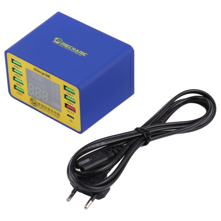 Mechanic icharge 8M QC 3.0 USB 智能充電器支持快速充電帶 LCD，歐規