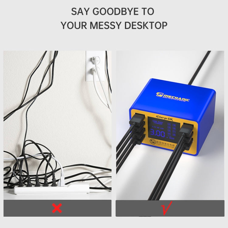 Mechanic icharge 8M QC 3.0 USB 智能充電器支持快速充電帶 LCD，歐規