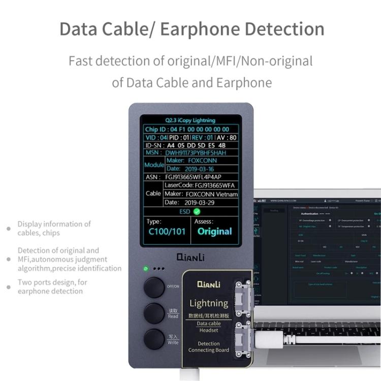 For iPhone 6 - 14 Pro Max 5 in 1 Qianli iCopy Plus 2.2 Repair Detection Programmer Set