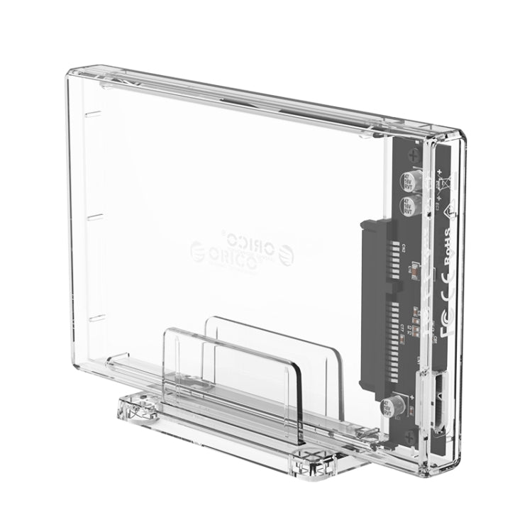 ORICO 2159U3 PC透明材質2.5寸SATA USB3.0移動硬盤盒，機身全透視效果帶支架
