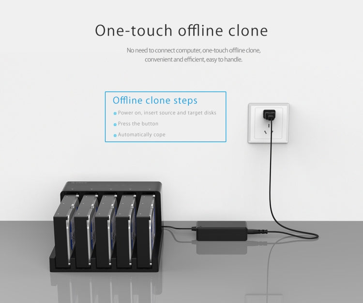 ORICO 6558US3-C 2.5英寸/3.5英寸五盤位USB3.0硬盤通用拷貝機