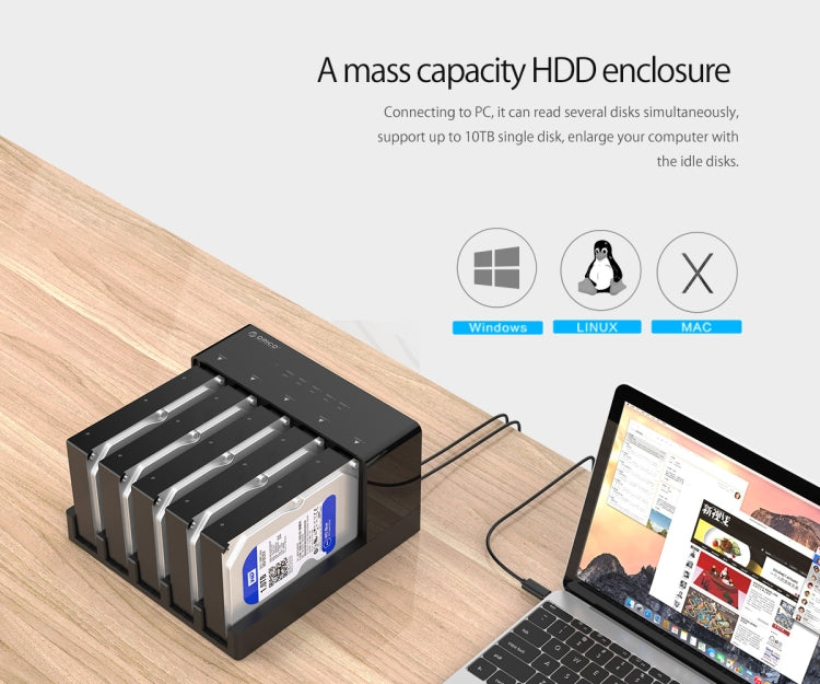 ORICO 6558US3-C 2.5英寸/3.5英寸五盤位USB3.0硬盤通用拷貝機