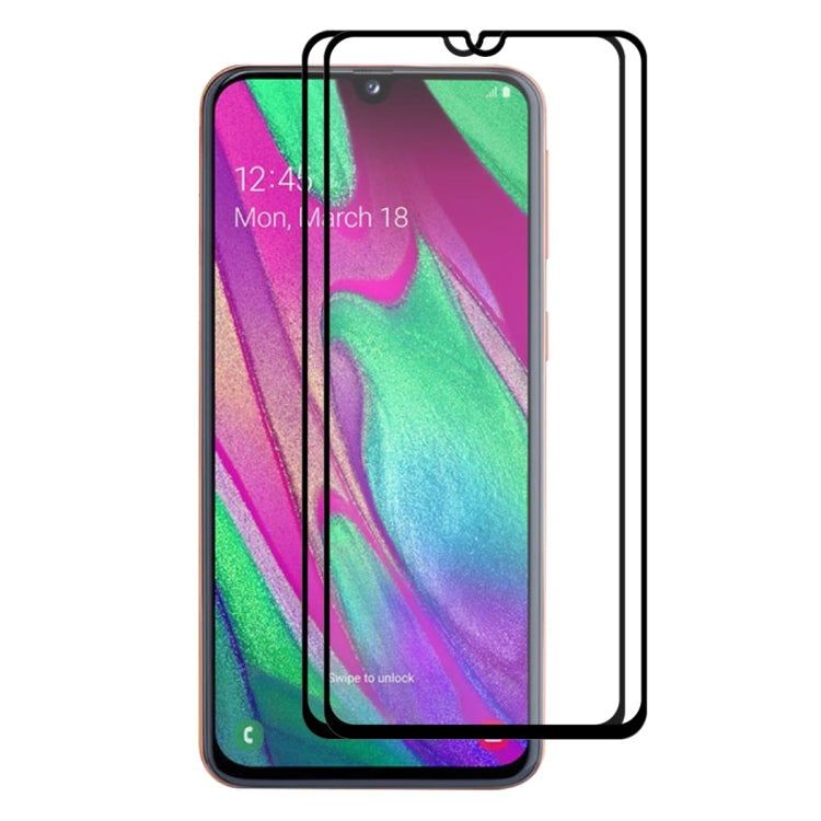 草帽王子 2片裝 三星Galaxy A40 全膠 0.26mm 9H 2.5D全屏鋼化玻璃保護膜