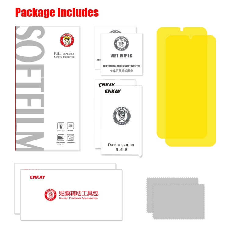 2 PCS ENKAY Hat-Prince 0.1mm 3D Full Screen Protector Explosion-proof Hydrogel Film for Samsung Galaxy M30