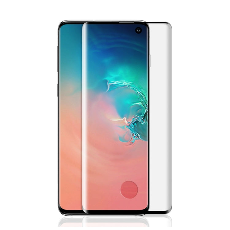 mocolo 三星 蓋樂世 S10+ 0.33mm 9H 3D全屏鋼化玻璃保護膜, 支持指紋解鎖 (黑色)