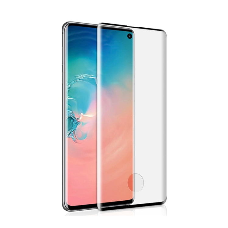 mocolo 三星 蓋樂世 S10+ 0.33mm 9H 3D全屏鋼化玻璃保護膜, 支持指紋解鎖 (黑色)