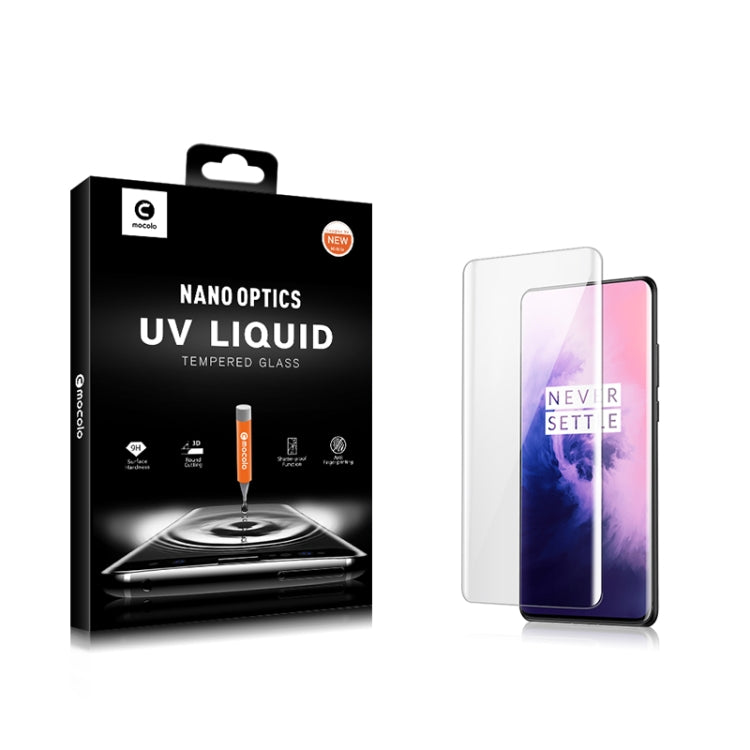 mocolo Oneplus 7 Pro 9H 3D 全屏曲面UV保護膜 (透明）