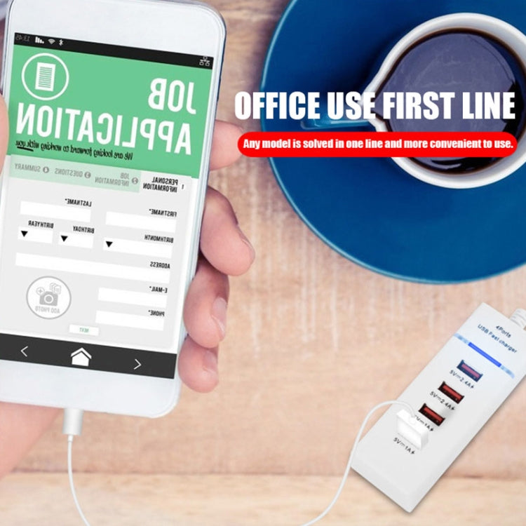 5V 4.1A 4個USB接口充電器適配器帶電源插頭線，線長：1.5m，英規