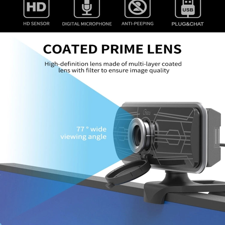 極速T16s 1080P高清攝像頭帶蓋內置麥克風為在線課程廣播/會議視頻