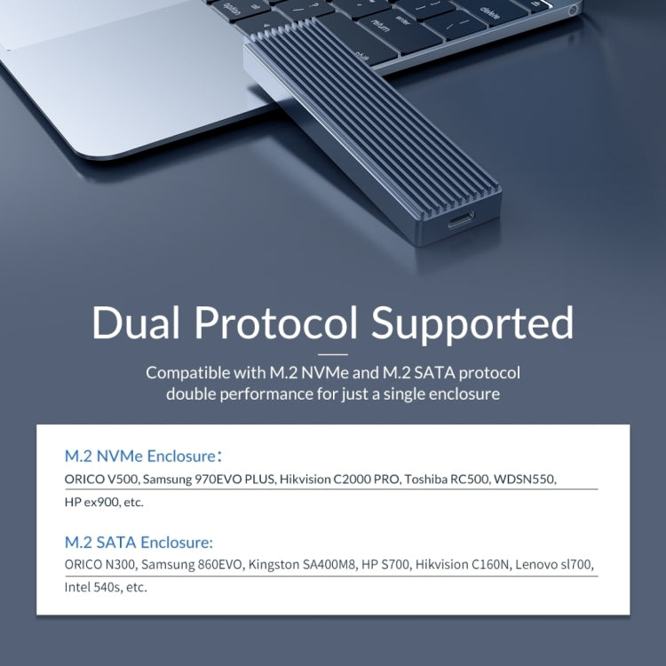 ORICO M2PJM-C3 M.2 SSD雙協議硬盤盒