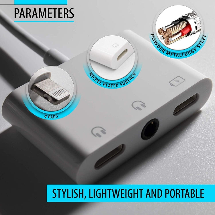 ZS-KL21820 3合1 8 Pin轉8 Pin充電口+8 Pin耳機接口+3.5mm耳機插孔 耳機適配器