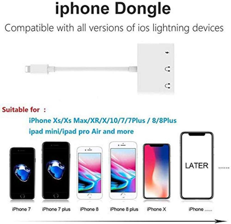 ZS-KL21820 3合1 8 Pin轉8 Pin充電口+8 Pin耳機接口+3.5mm耳機插孔 耳機適配器