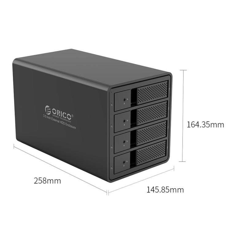 ORICO 9548RU3-BK 3.5英寸USB3.0鋁合金四盤位陣列櫃