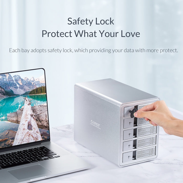 ORICO 9548RU3-BK 3.5英寸USB3.0鋁合金四盤位陣列櫃
