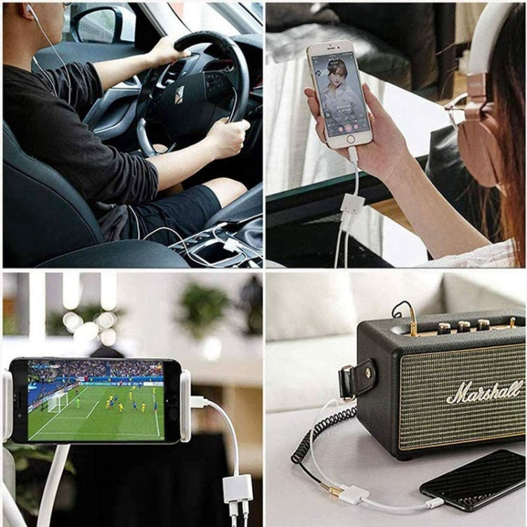 ZS-KL21804 2合1 8 Pin轉3.5mm音頻+8 Pin充電接口 耳機轉接頭適配器 適用於所有IOS系統