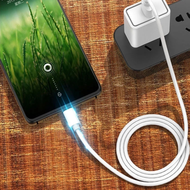 2.4A USB公頭轉Micro USB公頭接口 充電線，長度：1m (白色)