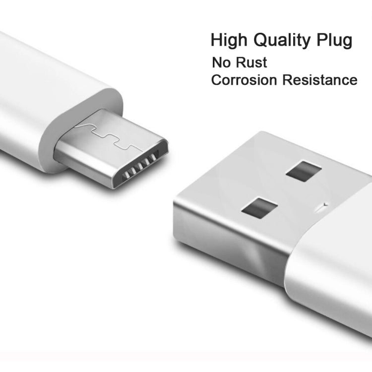 2.4A USB公頭轉Micro USB公頭接口 充電線，長度：2m (白色)