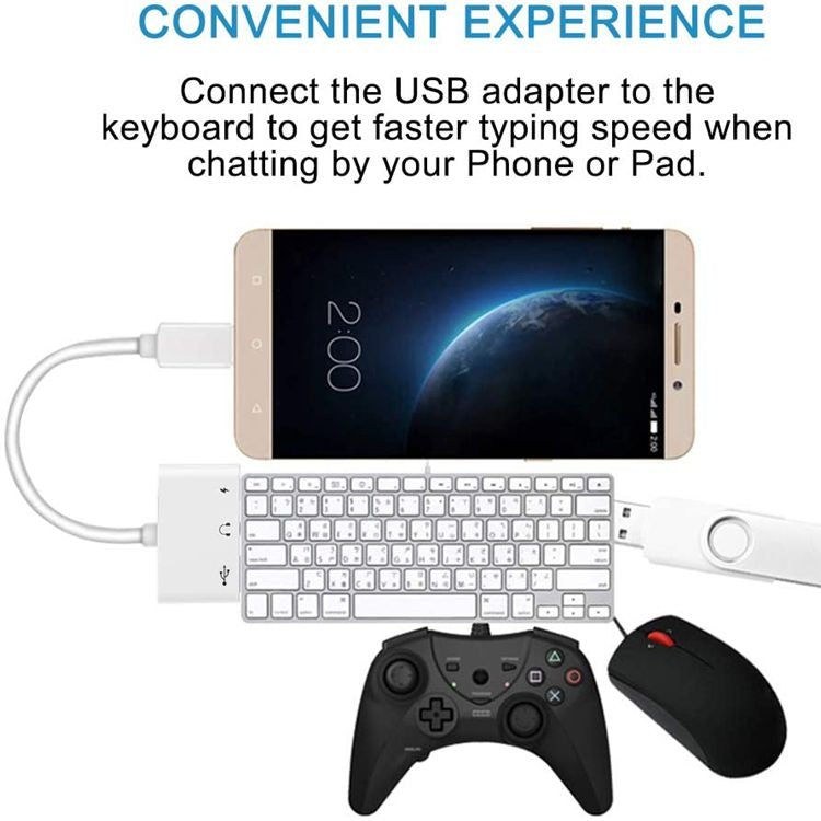 3合1 USB-C OTG適配器，帶3.5毫米耳機插孔，兼容iPad Pro和Type-C插孔手機