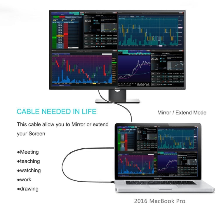 4K 60Hz Type-C轉DP DisplayPort 連接線轉接線 線長：1.8米
