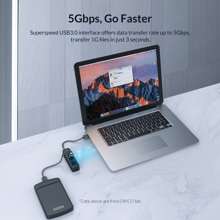 ORICO TWU3-4A-BK 4口USB3.0集線器
