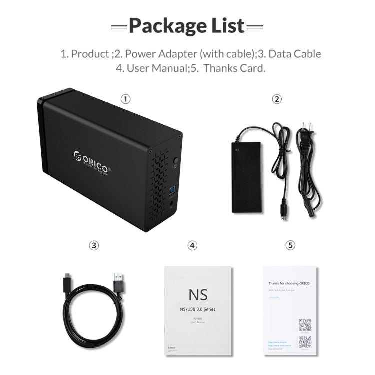 ORICO NS200U3 USB3.0雙盤位硬盤存儲陣列櫃