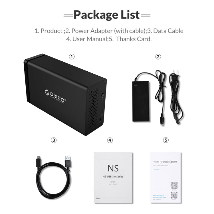 ORICO NS200RU3 3.5英寸磁吸式雙盤位USB3.0硬盤陣列櫃
