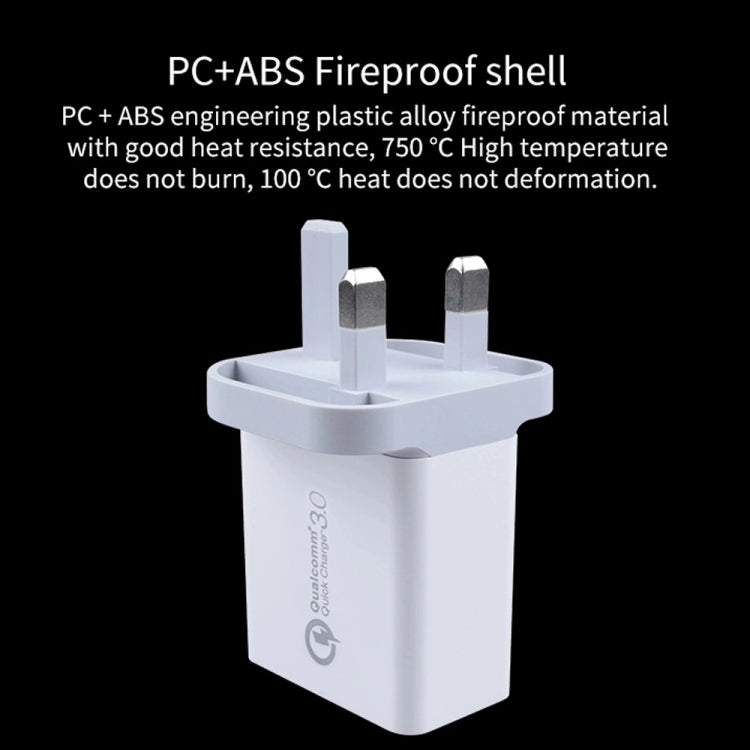 SDC-30W 2合一 USB轉8 Pin數據線 + 30W QC 3.0 USB + 2.4A 雙USB 2.0接口 手機平板通用快速充電器旅行充套裝，英規