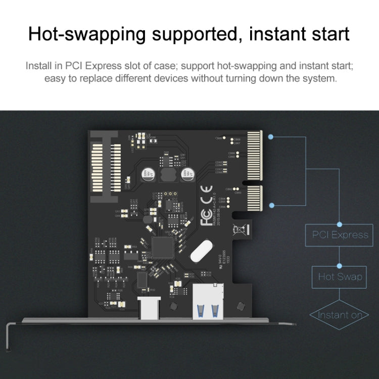 ORICO PA31-AC 台式機主板USB3.1 A/C雙口擴展卡