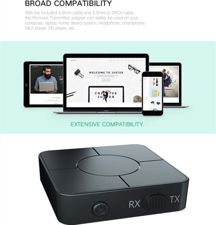 KN326藍牙音頻接收器發射器5.0二合一藍牙適配器免提通話