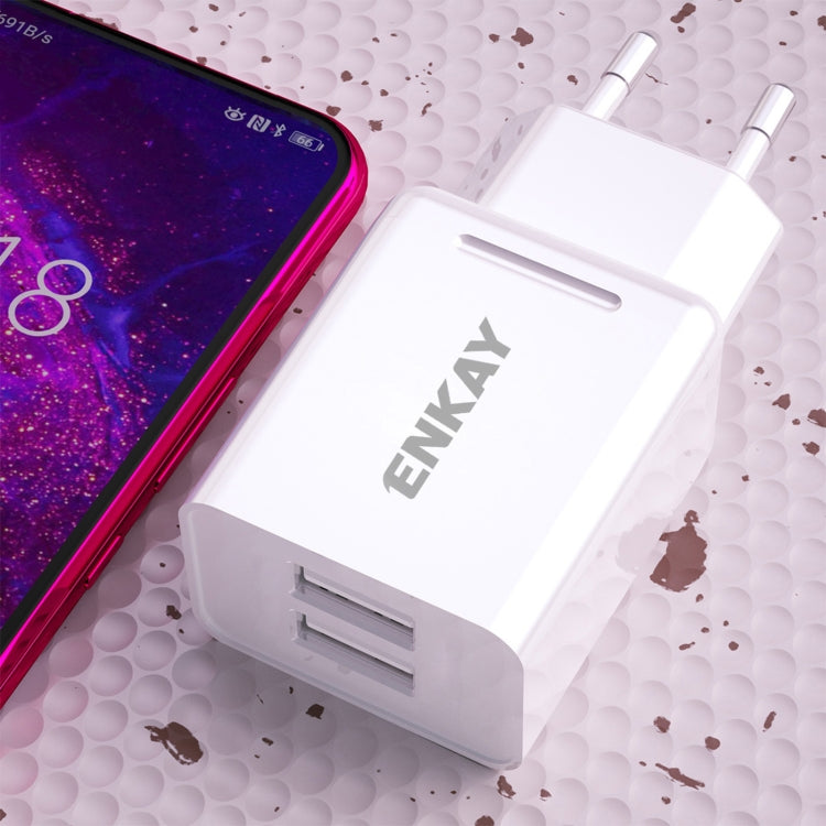 ENKAY Hat-Prince T003-1 10.5W 2.1A 雙USB 2.0充電頭充電器，歐規