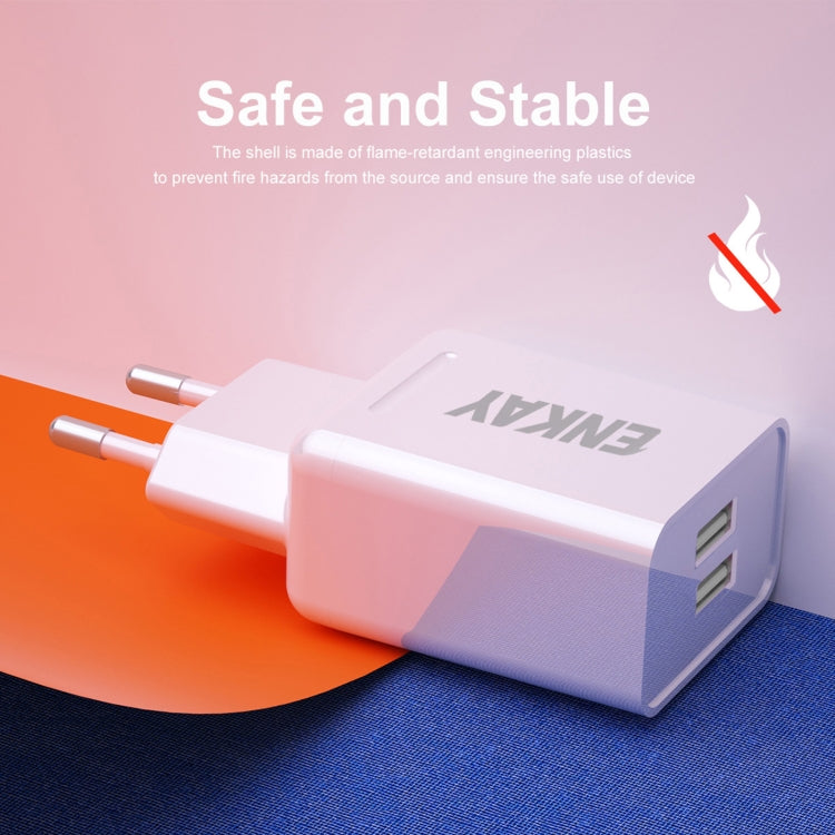 ENKAY Hat-Prince T003-1 10.5W 2.1A 雙USB 2.0充電頭充電器，歐規