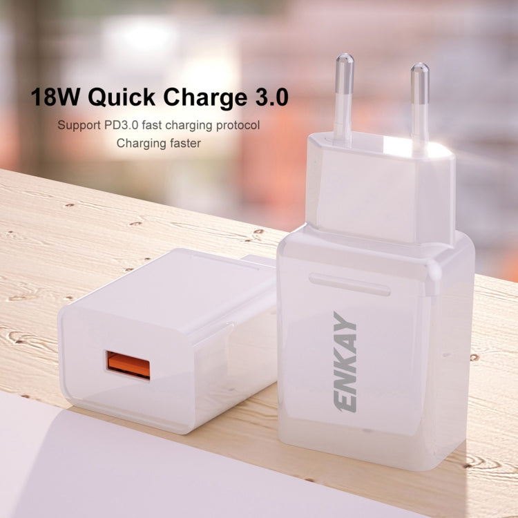 ENKAY Hat-Prince T006-1 18W 3A USB 3.0 旅行快充充電器 歐規