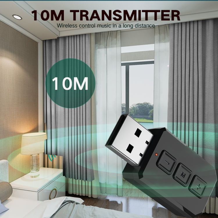 RT02 二合一USB藍牙音頻適配器接收發射 免提通話車載藍牙接收器