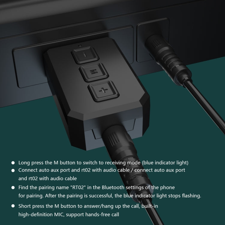 RT02 二合一USB藍牙音頻適配器接收發射 免提通話車載藍牙接收器
