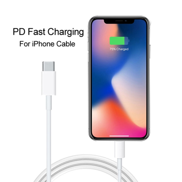 A2344 20W PD 3.0 Type-C/USB-C摺疊旅行充+USB-C / Type-C轉8 Pin 快充數據線套裝，英規，線長：2m