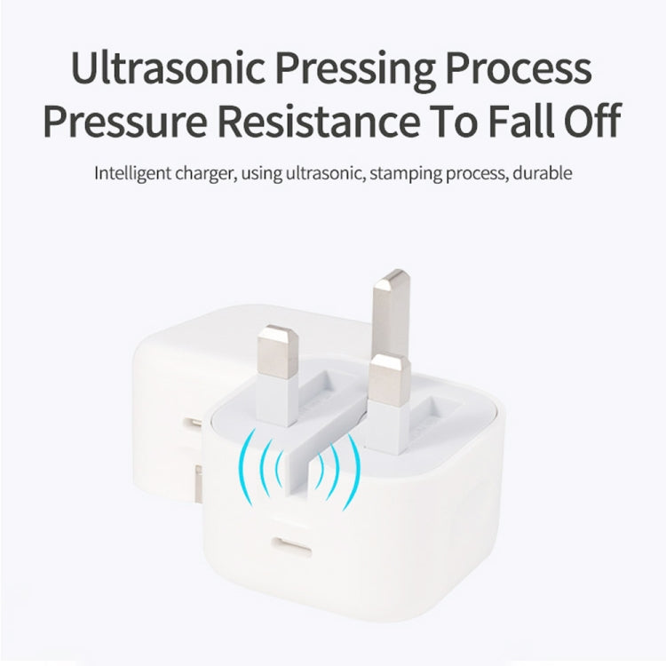 A2344 20W PD 3.0 Type-C/USB-C摺疊旅行充+USB-C / Type-C轉8 Pin 快充數據線套裝，英規，線長：2m