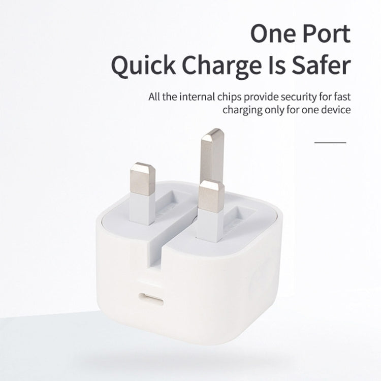 A2344 20W PD 3.0 Type-C/USB-C摺疊旅行充+USB-C / Type-C轉8 Pin 快充數據線套裝，英規，線長：2m