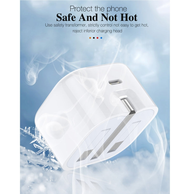 A2344 20W PD 3.0 Type-C/USB-C摺疊旅行充+USB-C / Type-C轉Type-C 快充數據線套裝，英規，線長：1m