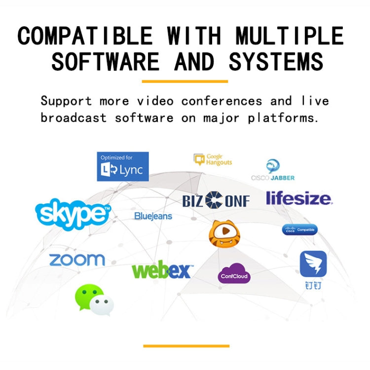 C10 2K高清無畸變鏡頭360度旋轉三檔補光USB免驅電腦攝像頭 內置清晰麥克風